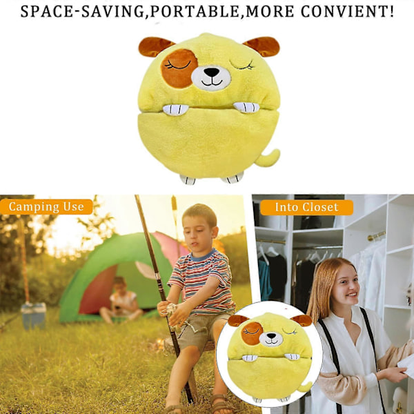 Pehmeät ja lämpimät makuupussit tytöille ja pojille 13550cm Yellow Dog 135*50cm