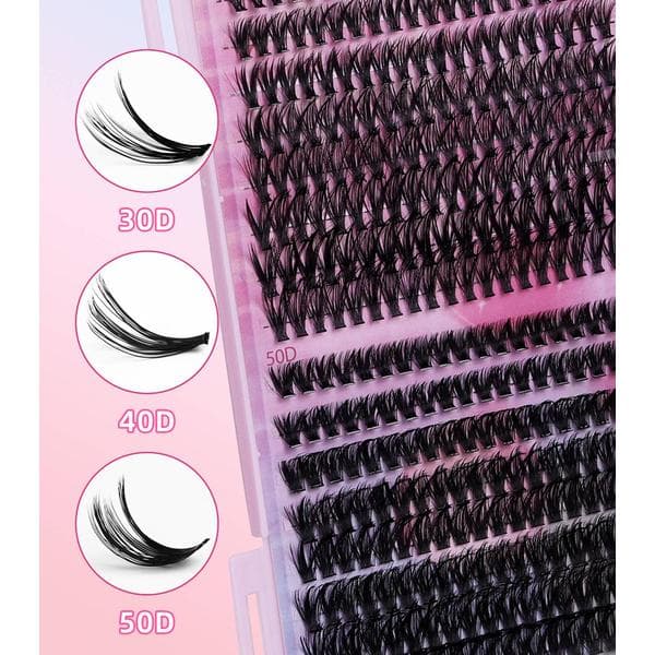 Black Friday False Eyelashes Set with Storage Box - Individual False Eyelashes - Volume Lashes Black black Svart