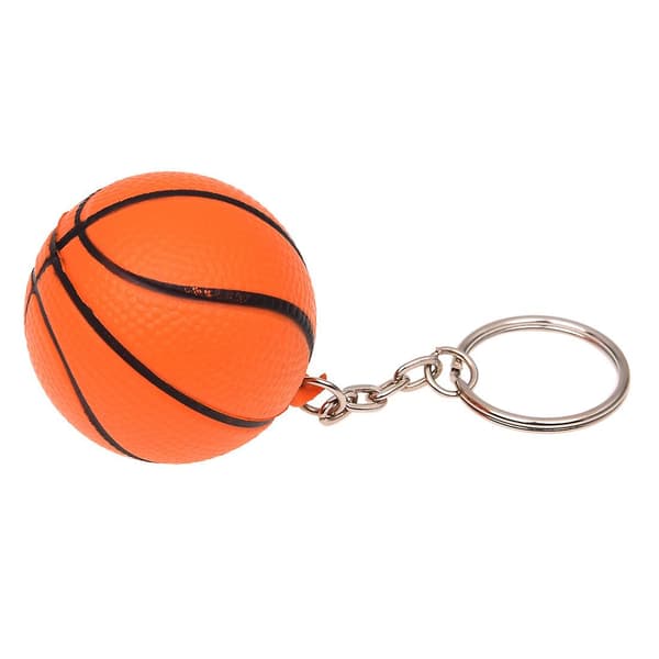 Orange Basketball Form Decor Charm Nøglering Split Nøglering