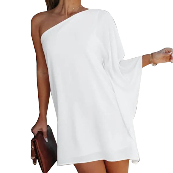 Naisten kesäinen minimekko makea printed kaltevuus plus kokohame teemajuhliin yökerhoihin juhlaan White XL