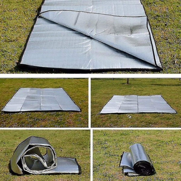 Aluminiumsisoleringsmåtte Skummåtte Sovemåtte til campingisoleringsmåtte Foldbar teltmåtte Gulvpude Termisk 1.5MX2M
