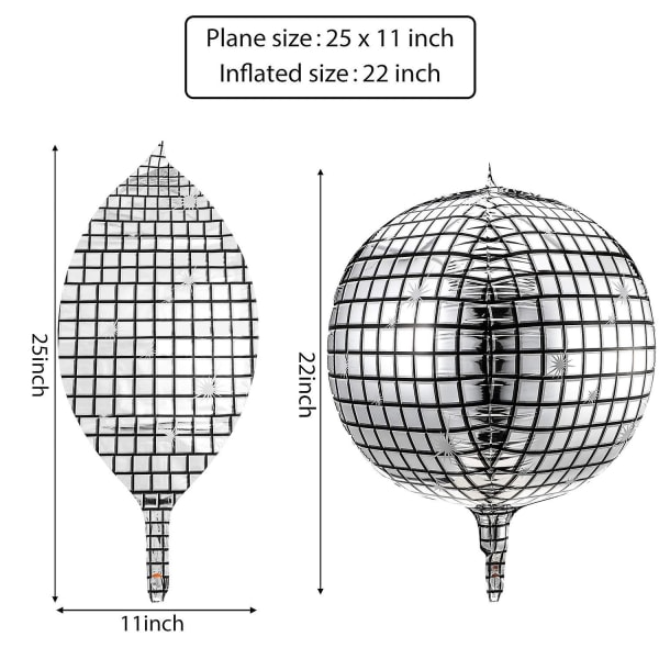 Set Sista Disco Ballonger Bachelorette Dekorationer Spegel Folie Ballong Brev Födelsedag Disco Ball Festtillbehör 1set Other