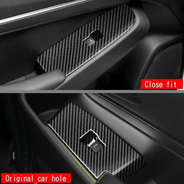 Kolfiberfönsterglaslyftknapp Trim Switch Cover Dörrarmstöd Panel Sticker För -v Vezel 202