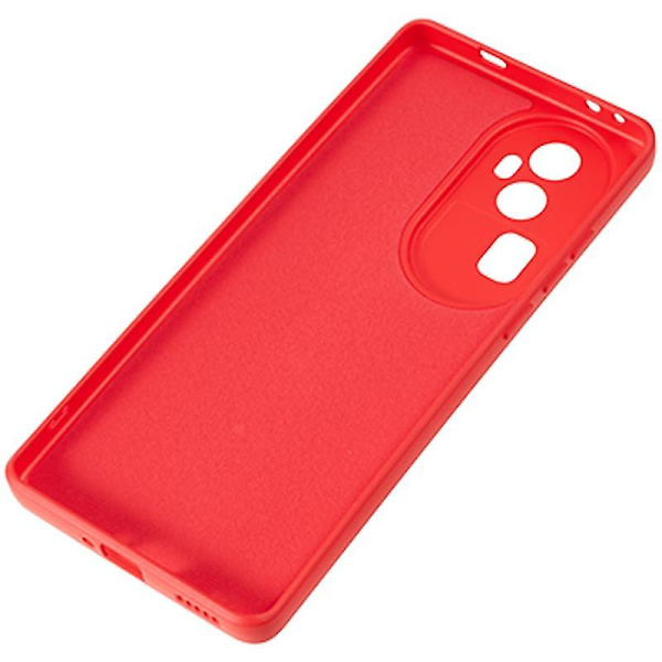 För Oppo Reno10 5G Gummerat TPU- phone case Candy Color Fiberfoder Anti- cover Red