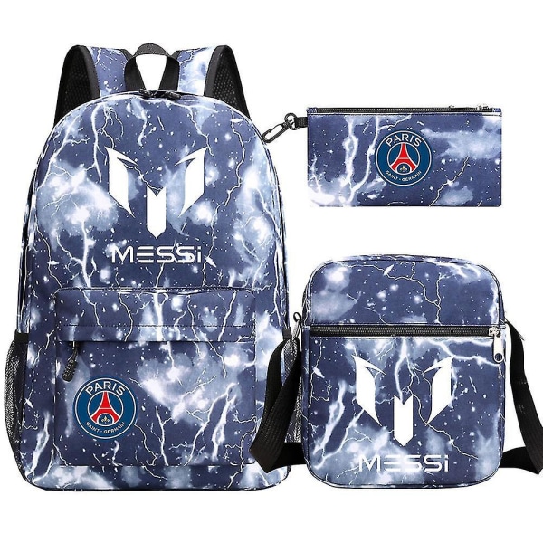 Ny Messi Man-ryggsekk: Unisex-skolevesker for tenåringsjenter og -gutter. Inkluderer 3 stk: Laptop, Casual Mochilas. Ideell ryggsekk for kvinner og menn 6