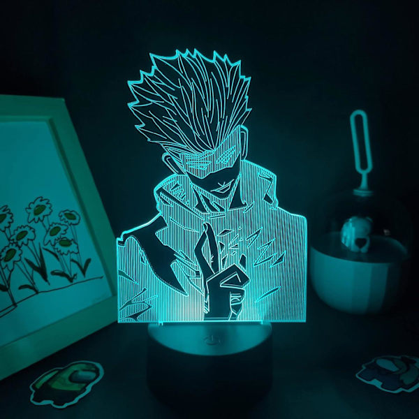 3d Illusion Led Natlys Jujutsu Kaisen Anime Figur Gojo Satoru Farverig Soveværelsesbord Dekoration Manga Fødselsdagsgave Pxjd