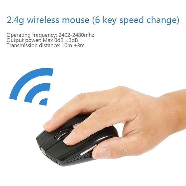 Trådlös mus 2,4 GHz USB-dongel optisk scroll för PC och bärbar dator