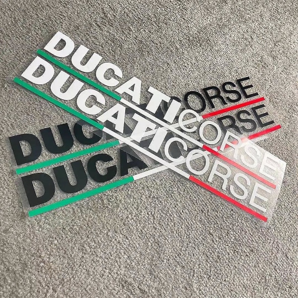 Flerfarget motorsykkel Vinyl-klistremerke Reflekterende Ducati 848 1199 1098 S 899 Logo Body Pedaler Sidepaneler Italiensk flagg Ducati Corse red letter