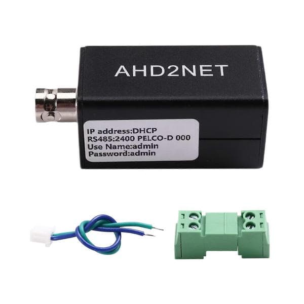 AHD/TVI/CVI/CVBS til IP Video Encoder 1080P til ONVIF til NVR RJ45 til konvertering af analogt sikkerhedskamera, uden POE Svart