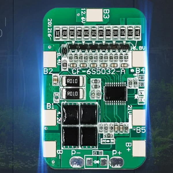 6s 12a 24v Pcb Bms 6-pack 18650 Litiumbatteri Skyddskort