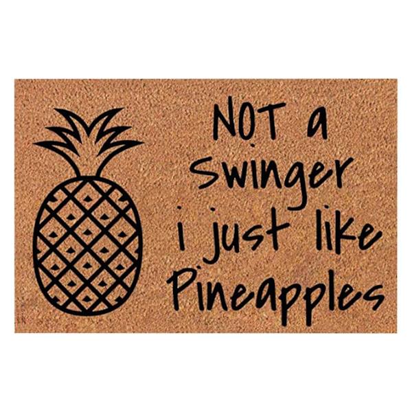 Mattor Vardagsrum Upp och ner Ananas Dörrmatta, 23,6 X 15,7 tum Inomhus utomhusentré Dörrmatta Halkfri Söt frukt dekorativ matta för fritidshus