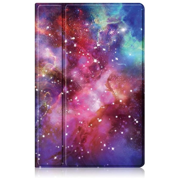 For Samsung Galaxy Tab A7 Lite 8.7 2021 T220 / T225 Lakkert 360 grader rotasjon nettbrett lærveske med holder Milky Way