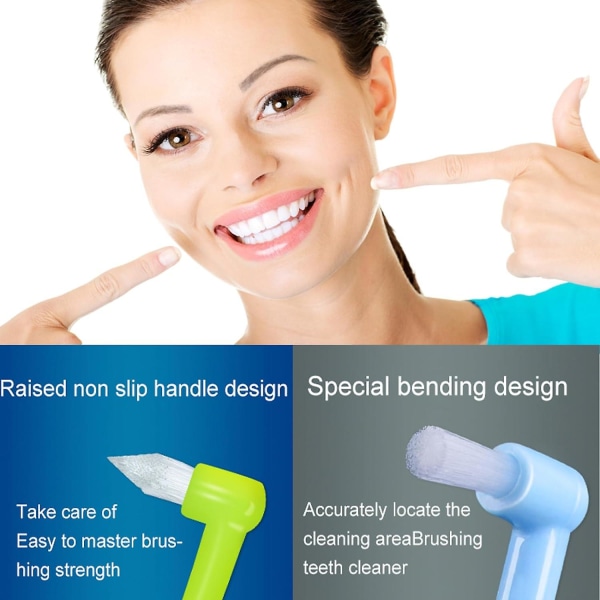 6 stk Interdental-børster, 2-i-1 myk tannbørste med interdental- og visdomstennerbørstehoder for omfattende munnpleie og tannregulering