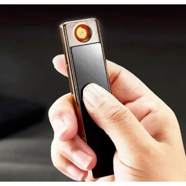 Vindtät USB Arc Lighter, Giger Lighter, Slim Profile Coil Lighter black