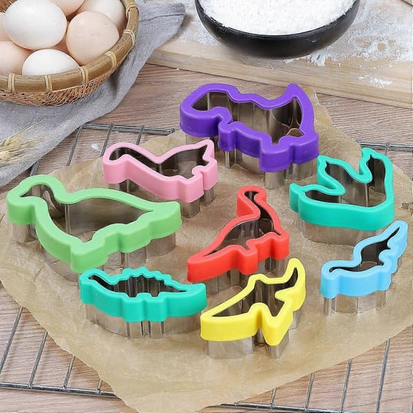 Dinosaur Cookie Cutters Sæt - Formede Cookie Candy Food Cutters i Rustfrit Stål