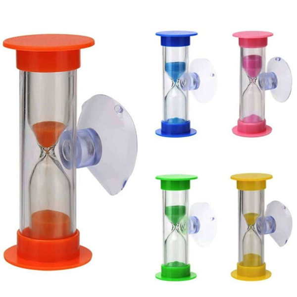 Timer för 2 minuter Timglas med sugkopp Dusch Tandborstning Timer Orange