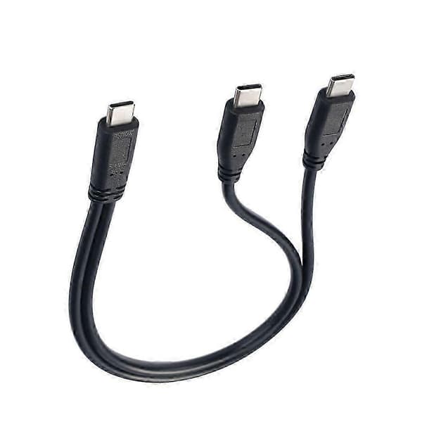 30 cm USB C til to Type C han-opladerkabel til hurtig strømforsyning