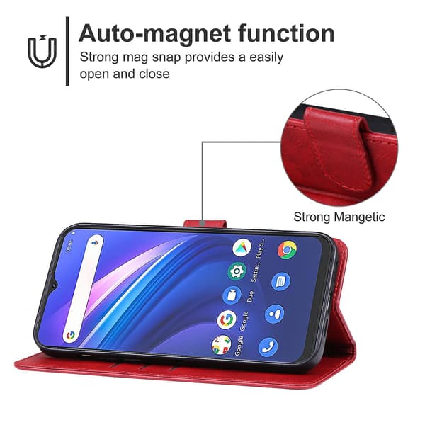Läder Telefonfodral För CUBOT P80 Red