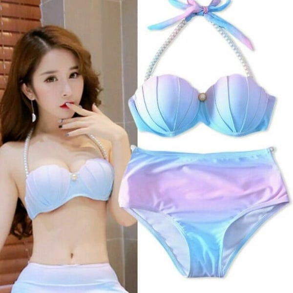 2022 Bikini badetøy for kvinner Mermaid Shell Topp Badetøy XL