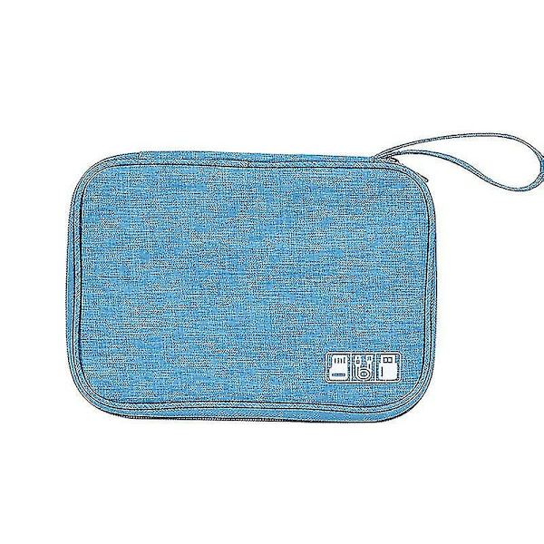 Datakabel Øretelefon Digital strømlader Usb Stick Travel Bærbar oppbevaringsveske Sky Blue