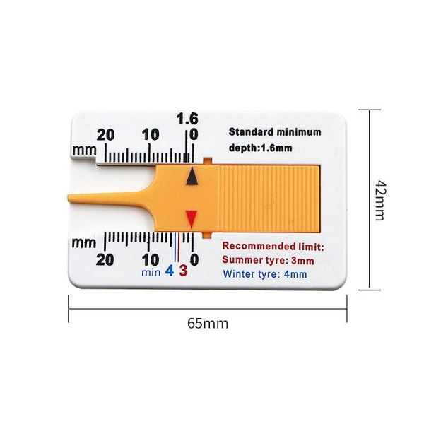 Autohjul Bildæk Slidbanedybdemåler 0 20mm Dækmønsterdybdemåler Dybdeindikator Måler Til Bil Motorcykel Dæk Mål Værktøj| | 1Pc