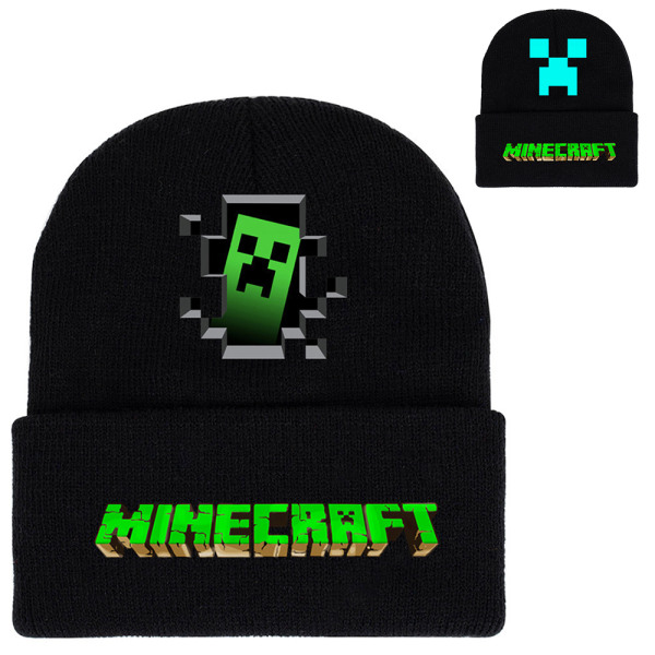 Minecraft stickad mössa for barn pojkar julklapp B