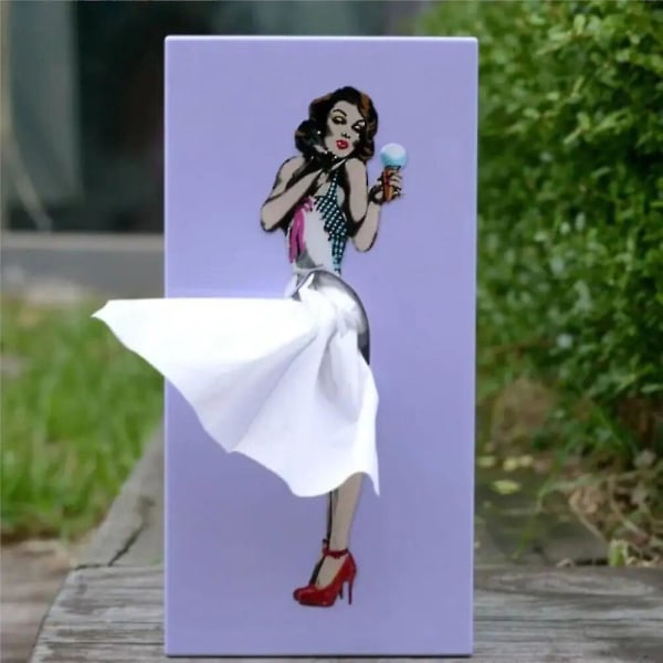 Uusi tyylikäs tytöille tarkoitettu pehmopaperirasia Case Lady upea käännekuvioinen laatikko lapsille hauska säilytys Täydellinen saapuminen purple