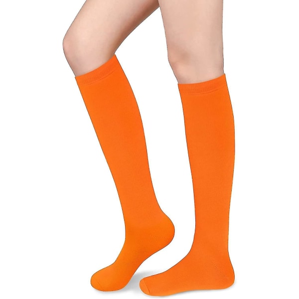 Knæstrømper til kvinder Tubestrømper Knæstrømper Lange sokker til kvinder Høje knæstrømper Orange