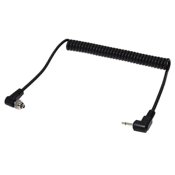 PC Flash Sync-kabel 2,5 mm han til PC Sync med skruelås til studiebelysning Svart Silver