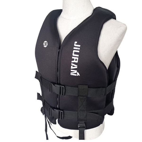 Voksne Redningsvest Neopren Sikkerhed Redningsvest Vandsport Fiskeri Vand Skivest Kajaksejlads Bådsejlads Svømning Drifting Safety Vesta Black XS(20-30kg)