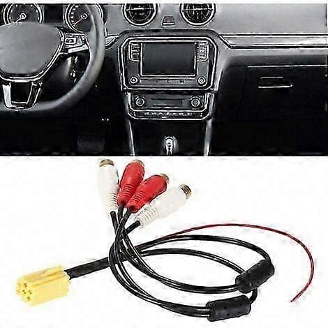 Bil ISO-adapter, Mini 6-bens ISO-adapter Aux Line Out 4 Chinch Kabel 4 RCA-stik til Seat