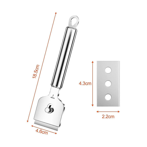 Kogepladeskraber Metal, Skraber Keramisk kogeplade med 14 udskiftningsblade, Glasskraber Keramisk kogeplade, Kogeplade S