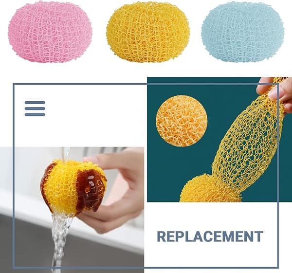 4 delar diskborste nylon skursvampar icke-repande diskborste rund skursvamp (D Replace-Pink)