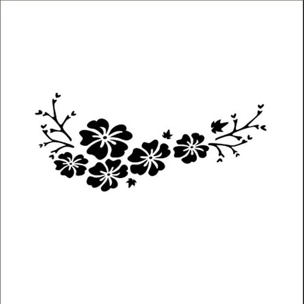 Flower Blossom Decal Bilklistremerker Auto Vindu Støtfanger Dør Ripedeksel Dekaler Bil Motorsykkel Vinyl Stickers Utvendig dekorasjon - Bil Stickers Black 40cm