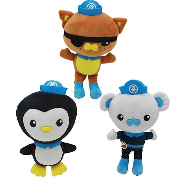 3 kpl Octonauts-pehmoleluja Barnacles Kwazii Peso Lääkäri Nukke 25cm