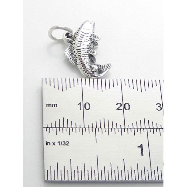 Salmon Sterling Silver Charm .925 X 1 Fish kalastuskorut - 3024-Yvan