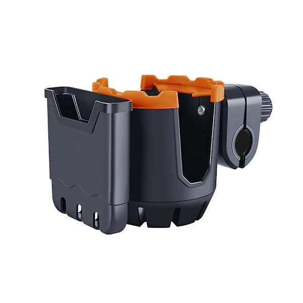 Multifunktionel 2-i-1 vandcykel vandflaske kopholder Telefon holder taske Klapvogn Scooter Styr montering - Cykel flaske holder black orange