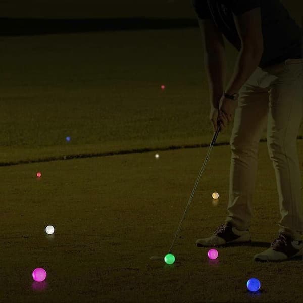 6 stk. LED Golfbolde Lysende Golfbolde Golfbolde der lyser i mørket Golfbolde til nattræning og golfslag over lange afstande