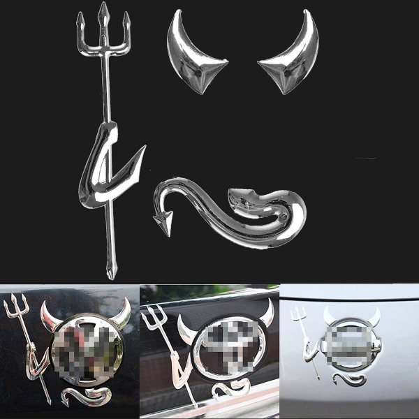 Universal Creative Fashion 3d Little Devil Demon Styling Bil Emblem Logotyp Pvc Dekaler Dekoration DIY Auto Exteriör Tillbehör| | Black