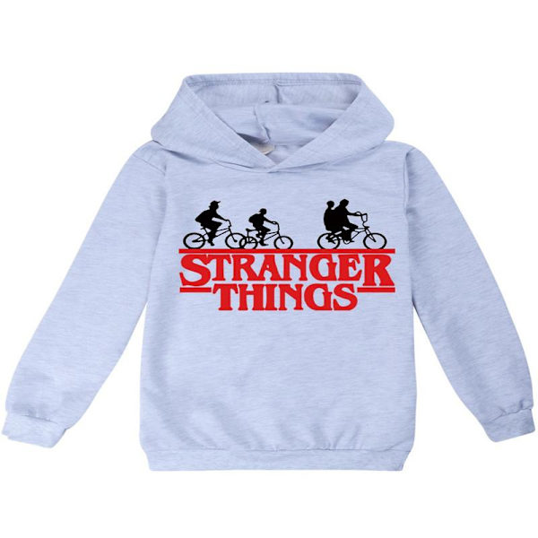 Stranger Things Hoodie Genser Pullover Høst/Vinter Grå Grey 140cm