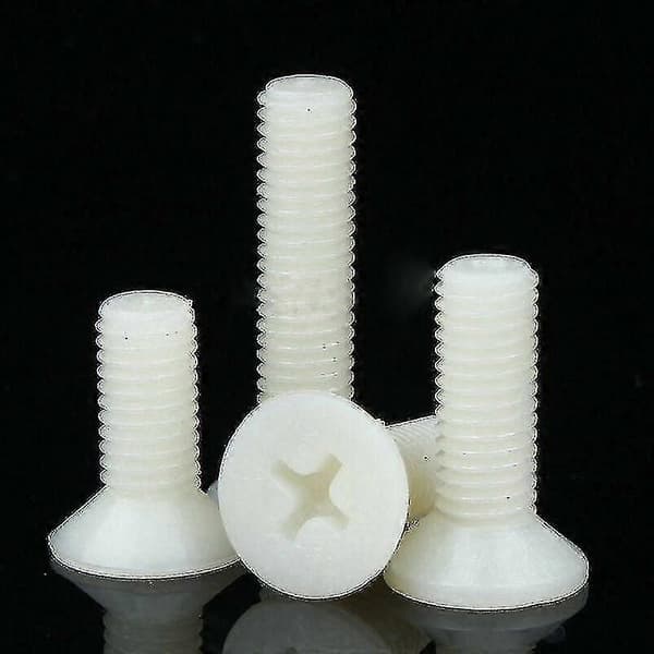 Nylon Plastskruer M2.5-M8 Fladhoved Phillips, 5-40mm Længde, DIN 965 Standard (10-50 stk.) 8mm M3 50pcs