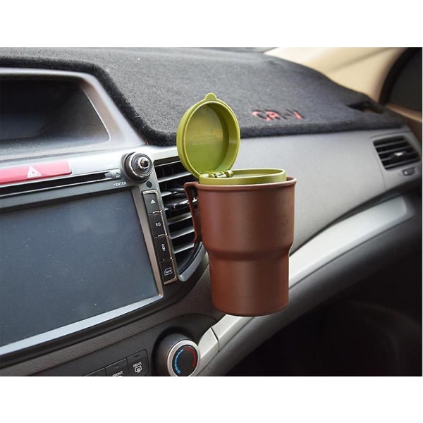 Bil Vattenkoppshållare Förvaringsbox/mobiltelefonställ Multifunktionellt Auto Cup Mount - Dryckeshållare brown