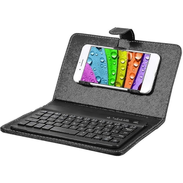 Trådlöst Bluetooth tangentbord för telefon, mini-portabelt Bluetooth -tangentbord med ett case . Vikbart tangentbord för en bredd på 6 9,5 cm Bluetooth Cell P