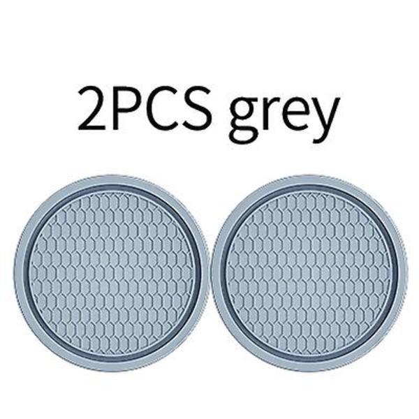 Car Cup Coaster, 4 kpl universal liukumattomat mukinpidikkeet upotettuna koristeisiin Lasinalustan, auton sisustuksen tarvikkeet - juomatelineet 2pcs grey