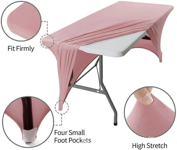 (1-pack, svart) Utopia Kitchen Stretch Duk [153 cm] Polyester- och Spandex-bordsöverdrag - Maskintvättbar och skrynkelresistent