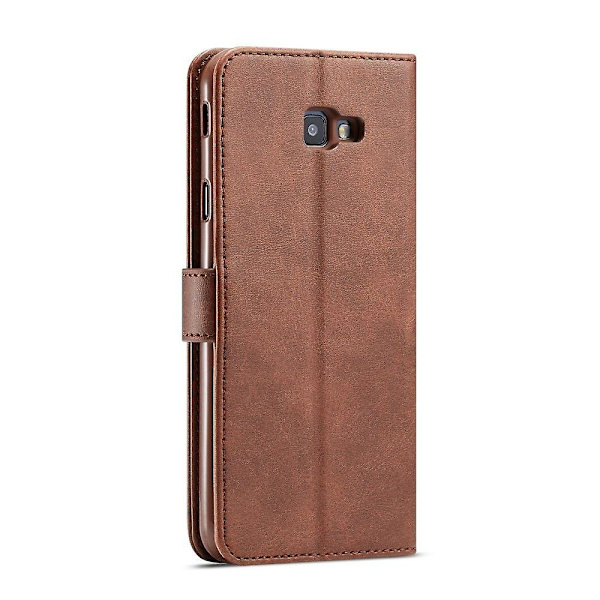 Magneettinen PU-kotelo kahvitukialustalla Samsung Galaxy J4 Plus -puhelimeesi