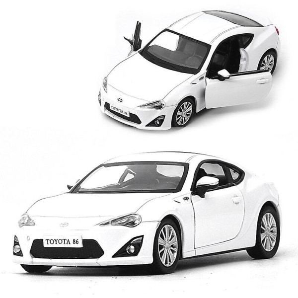 1/36 legeret diecast model bil Toyota Gt86 metal sportsbil legetøj trækker tilbage 2 døre statisk model samling køretøj legetøj til drenge White No Box