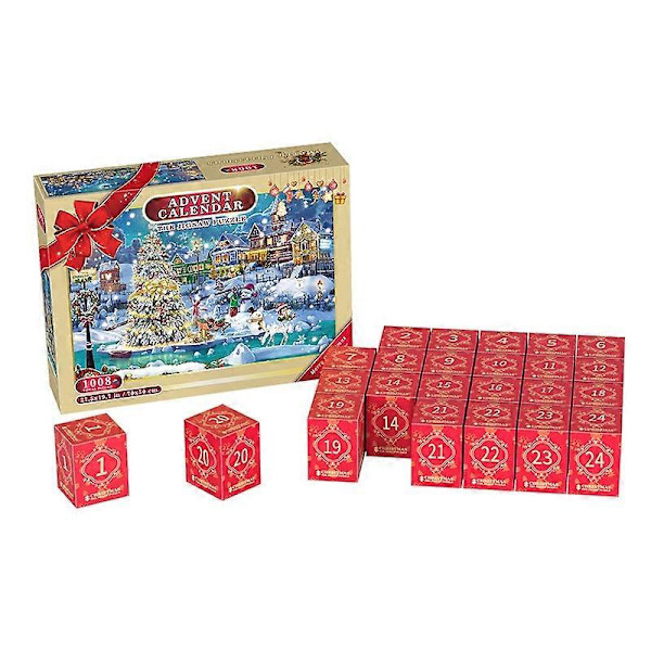 Adventskalender 2024 Pussel 1008 Bitar Pussel 24 Dagar Jul Nedräkning Kalendrar för Barn