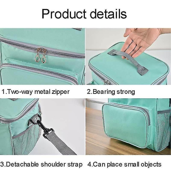Bærbar kjølebag for piknik, isolert matpose for camping, shopping, treningsstudio, reiser, studenter - egnet for kvinner og menn