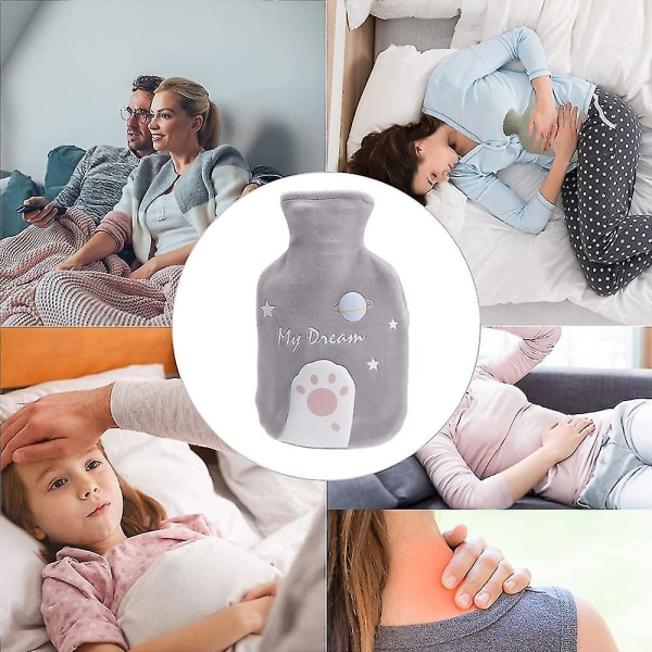 Vinter varmvattenflaska för smärtlindring Varm terapibra present till kvinnor, 350 ml Pink
